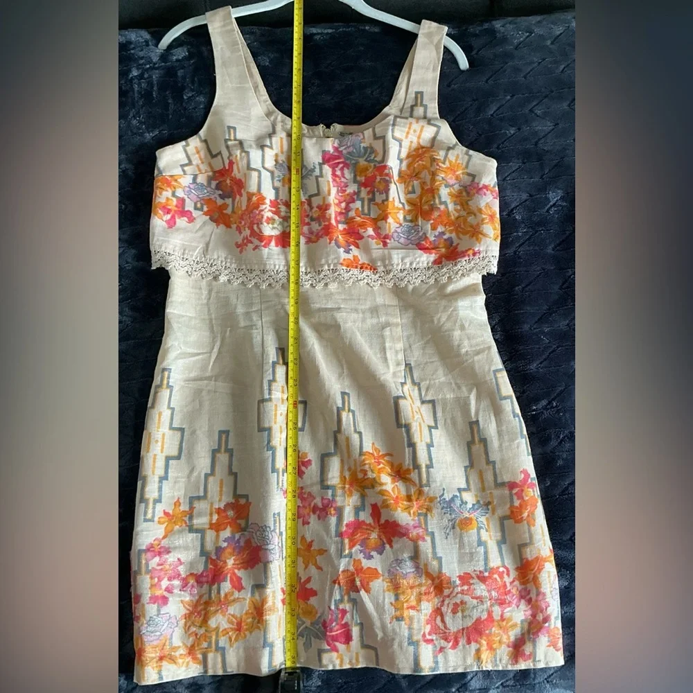 Free People The Big‎ Bang Gold Sheen Tea Combo Mini Dress - Picture 6 of 9